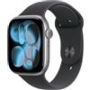 Apple Watch Series 11 GPS + Cellular 46mm Space Grey Aluminium Case with Black Sport Band - M/L