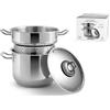 INOXPRAN - Cuocipasta in Acciao Inossidabile con Fondo Induzione, Dotato di Coperchio, Resistente e Duraturo, Design Semplice ed Elegante, Diametro di 24 cm
