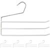 Relaxdays Grucce Multiple per Pantaloni, Set da 5 Stampelle, Metallo, 3 Aste per Gonne, Aperte, Antiscivolo, Vari Colori