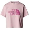 THE NORTH FACE NF0A8A6HA1O W S/S Easy Relaxed Cropped Tee T-Shirt Donna Metal Pink/Cyber Berry Taglia L