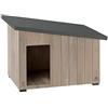 Ferplast ARGO 80 Casetta per Cani in Legno FSC - Tetto Spiovente, Apribile - Trattamento Resina Impermeabile & Anti-UV - Piedi Isolanti - Porta Rifinita - 83 x 47 x h 60 cm