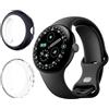 Vanrain Morbida Cover per Google Pixel Watch 4 45mm, 2 Pezzi Custodia Protezione Totale Ultra Sottile Flessibile Cover per Schermo Protettiva con Idrogel Pellicola, Transparent+Nero