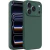 Captor Cover iPhone 17 Pro Custodia Colorata in Silicone Liquido, Antiurto, Flessibile, Bordo Rialzato per Schermo e Fotocamera Con Microfibra Interna per iPhone 17 Pro Cover (Verde Scuro)