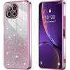 BEEJTUNY Custodia per Xiaomi Mi 11 Lite 5G / 4G / 11 Lite 5G NE, Cover Protettiva Trasparente con Glitter Sfumati, Guscio Paraurti Morbido e Bello, Elegante Cover Antiurto. Rosa