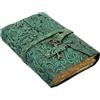 LAKECITY LEATHER CRAFT Diario in pelle goffrata con chiave antica, pagine vintage, fatto a mano, in pelle, diario di viaggio, libro delle ombre, grimorio in pelle (verde, 20,3 x 15,2 cm)