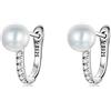 Kerraom Orecchini Cerchio Perla Argento 925 - Orecchini Donna Piccoli Cerchi Sfera Bianca Anallergici con Perno, Gioielli per Matrimonio/Compleanno/Regalo Ragazze Earrings for Women