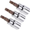 CoCud Chiave a Bussola Torx, Metrico T30 Punta 3/8 Attacco 1,5 Lungo, Acciaio Legato S2 Temprato al Cromo-Vanadio - (Applicazioni: per Applicazioni Fissaggio) 3pz