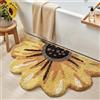 DEXI Tappeto Bagno Antiscivolo 51 x 91 cm, Tappetino Bagno Super Assorbente con Motivo Floreale di Girasole, Lavabile in Lavatrice, Decorazione Stile Solare per Doccia, Giallo