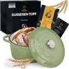 Chefarone Cocotte Casseruola Ghisa smaltata 24 cm 3,5 L - Dutch Oven con Coperchio - Pentola Multiuso per Pane Arrosti Stufati e Cotture in Forno - compatibile Induzione