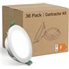 Yiahin Set da 36 Faretti LED da Incasso per Cartongesso, Extra Piatto 28mm, 4W (Eq. 40W) 6000K Luce Bianca Fredda, 339LM, Foro Ø75-80mm, Senza Sfarfallio, Pannello LED Soffitto per Ufficio Bagno