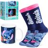 Disney Stitch Set Regalo Tazza Donna Adolescenti, Calzini Donna e Tazze Ceramica, Idee Regalo Donna