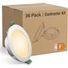 Yiahin Set da 36 Faretti LED da Incasso per Cartongesso, Extra Piatti 28mm, 4W (Equiv. 35W), Luce Calda 3000K, 339LM, Pannello LED Rotondo, Foro Ø75-80mm, No Sfarfallio, Non Dimmerabile