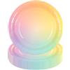 DHAIQC 50 piatti di carta arcobaleno per feste, 17,8 cm, colori pastello, piatti usa e getta, forniture per feste, decorazioni per compleanni, sirene, matrimoni (arcobaleno)