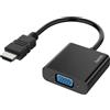 HAMA Cavetto adattatore ingresso HDMI/ uscita VGA F + Jack 3.5 mm F, Full HD 1080P, nero