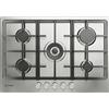 INDESIT THP 751 W/IX/I IT 1 PIANO COTTURA GAS, 5 zone di cottura, dimensioni: L 73 cm, P 51 piano in Acciaio inossidabile, Inox