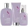 Alfaparf semi di lino smooth holiday kit shampoo smoothing 250 ml-conditioner 200 ml e cream 125 ml - trattamento anticrespo per capelli da sottili a medi