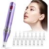QUELLE E99 Dermapen Microneedling Professionale con Schermo LCD e 5 Livelli incl. 16 Cartucce per la Cura Della Pelle