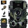 YOVOCA Fototrappola 2,7K 58MP, Fotocamera Caccia Grandangolare 120 ° Fototrappole Infrarossi Invisibili con Scheda 32GB, Foto Trappola di Sorveglianza per Animali Movimento Attivato Visione Notturna 0,1s