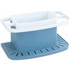 WENKO Cosmo Organizzatore per Lavello, Pratico, in Plastica di Qualità, Vaschetta con Spazio per Detersivo Piatti, Straccetto, Spugnetta, 21 x 11 x 11.5 cm, Blu
