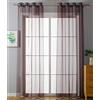 Gardinenbox 20332-cn2 - Set di 2 tende trasparenti con occhielli, 225 x 140 cm (altezza x larghezza), colore: marrone