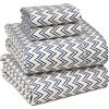 Ruvanti Set di lenzuola in 100% cotone per letto matrimoniale, 4 pezzi, morbido e traspirante, con tasca profonda 40,6 cm, standard hotel, sensazione fresca, resistente, perfetto set di lenzuola