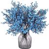 Momkids N/A - 6 fiori artificiali di gipsofila, fiori finti realistici al tatto, per matrimoni, feste, decorazioni fai da te, decorazioni per la casa, 50 cm, blu