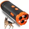 Lancoon Repellente per cani a ultrasuoni con torcia LED portatile, tripla testa, dispositivo anti abbaiamento, a lungo raggio, facile da trasportare in interni ed esterni, per cani di taglia piccola