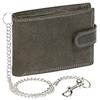 LEAS MCL Portafoglio per Uomo e Donna con Catena Cromo Formato Orizzontale con bloccaggio Esterno Vintage-Stile, Vera Pelle, Nero - ''LEAS Chain-Series''