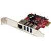StarTech.com Scheda Espansione PCI Express USB 3.0 a 3 Porte con Uasp e Staffa a Basso Profilo + Gigabit Ethernet, Alimentazione Sata