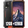 Blackview BV4800 Pro 12Go+128Go Telephone Portable Incassable 2024, Android 14 Téléphone Débloqué, 5180mAh, 13MP+5MP, 6.56 HD+ Smartphone Incassable Etanche, Dual 4G LTE,GPS,NFC,OTG,FM, Orange
