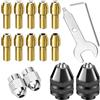 Famgee Set di 16 pinze per mandrino per trapano Dremel da 1/32 a 1/8 Multi Shank Size 4485 Pinza in ottone a cambio rapido Sostituzione senza chiave 4486 Punta da trapano Mandrino Accessorio per