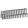 Capri Tools Set di bussole cromate per viti basse e profonde, a 6 punte, da 5/16 a 1 pollice, 24 pezzi