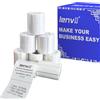 LENVII 50mm x 50mm Rotondi Etichette Termiche Trasparente (2 x 2)1040 PCS | Etichette Termiche Autoadesive Trasparenti,8 Rotoli × 130 Pezzi,Resistenti a Strappi/Acqua/Olio/Graffi,per Stampanti Termiche