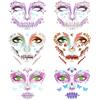 HOWAF 6 Brillantini Viso Halloween, Brillantini Adesivi Strass Adesivi Tatuaggi Halloween Viso Cranio Farfalla Dia de Los Muertos Glitter viso per Dia de Los Muertos Costume halloween Decorazioni, C