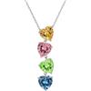 LOVANS Collana Cuore Argento 925 Donna, Zircone Blu Rosso e Viola Sfumato Gioielli Donna, Idee Regalo Compleanno San Valentino Natale