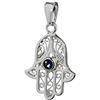NKlaus ciondolo in argento 925 con zircone blu mano di Fatima 20x16 mm Occhio di Fatima 5091