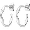 Breil, Collezione Alchemy, Orecchini Hoop in Acciaio Donna, Forma Esagonale, Pratica Chiusura a Farfalla, Misura 18mm