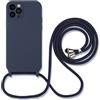 Hadwii Custodia con Cordino per iPhone 12 mini, Cover con Regolabile Collana, Morbido Silicone Case con Laccio Tracolla [Antiurto] [AntiGraffio] Custodia per iPhone 12 mini, Cenere