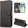 CTIUYA Cover per iPhone SE 2022 / iPhone SE 2020 / iPhone 8 / iPhone 7 Custodia Cover in Pelle Portafoglio a Libro Flip Case Cover con Porta Carte Magnetica Protettiva Completa Cover Custodia,Nero