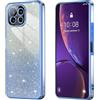 BEEJTUNY Custodia per Xiaomi Mi 11 Lite 5G / 4G / 11 Lite 5G NE, Cover Protettiva Trasparente con Glitter Sfumati, Guscio Paraurti Morbido e Bello, Elegante Cover Antiurto. Blu