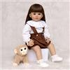ZIYIUI Realistica Reborn Bambole Femmina 24 pollice 60 cm Bambole Reborn in Silicone Morbido Simulazione Ragazza Reborn Capelli Lunghi Neonato