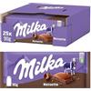 Milka Noisette, Cioccolato al Latte Svizzero con Latte Alpino, Crema alla Nocciola, Confezione da 25 Barrette da 90g