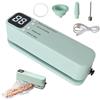 Homirty Macchina per Sottovuoto,Mini Sigillatore per Sacchetti con 3 Livelli di Temperatura, 5 Sacche, 2 Adattatore per Gonfiaggio e 1 Adattatore per Estrazione Aria,Macchina Sottovuoto Alimenti per Conservaz