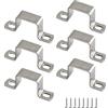 Zerniple 6 pezzi 60 x 60 mm Supporto per tubo flessibile a forma di U, supporto quadrato in acciaio inox 304, staffe per tubi con viti autofilettanti in acciaio inox