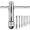 Noaxylic 5 Pezzi Set di Chiave a Cricchetto, Maschi a Mano Set, M3 M4 M5 M6 M8 con Chiave a Cricchetto con Impugnatura a T, per Filettare Maschiatrice a Macchina Rubinetto Metrico