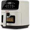 Girmi Friggitrice ad Aria FG27 Ecofrit Lite, 1400W, 4,2 Litri, Contenitore e Vassoio Antiaderenti, 8 Programmi, Display Digitale, Ricettario Incluso