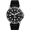 Fossil Orologio GMT blu da uomo, movimento a tre lancette con data e cinturino in acciaio inossidabile o in silicone, 46 mm, Nero