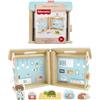 Fisher-Price - Clinica Veterinaria Sempre con Te, Set in Legno con 6 Amici Cuccioli e Accessori a Tema Inclusi, apribile e con Maniglia per Giocare Anche in Viaggio, 3+ Anni, JFG07