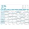 Zettler Calendario giorni lavorativi grigio/turchese A4 2026 - Calendario da ufficio 30 × 21 cm, 7 mesi per pagina incl. dic. 2025 & gen. 2027, contatore giorni lavorativi, giorni e settimane