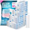 BoxLegend 21 pezzi Sacchi Sottovuoto Vestiti, Sacchetti Salvaspazio 4XL + 4L + 4M + 4S e 5 Rotoli di Sacchetto Sottovuoto per Abiti Perfetti per Viaggi e Conservazione Piumoni Buste